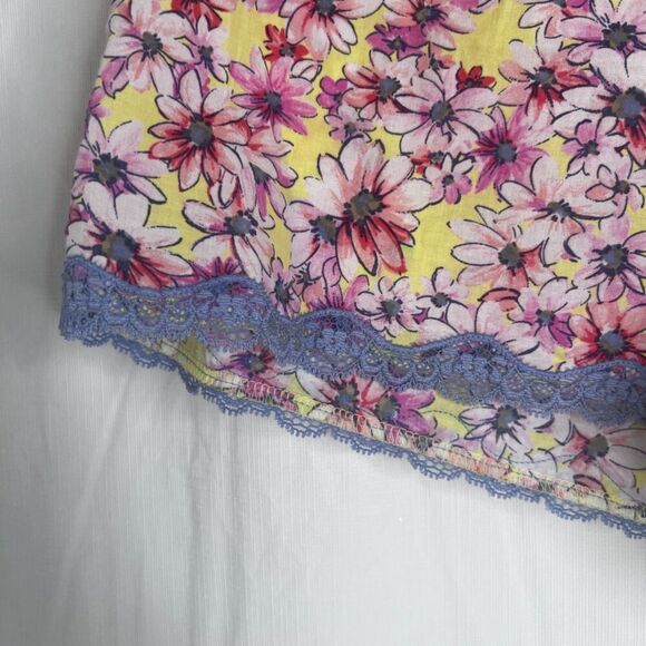 Victorias Secret Lace Trim Pajama Sleep Shorts Sz Small Ribbon Tie Floral Print - Picture 6 of 8